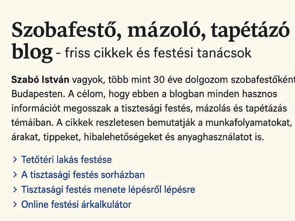 Szobafestés blog cikkek - Szabó István